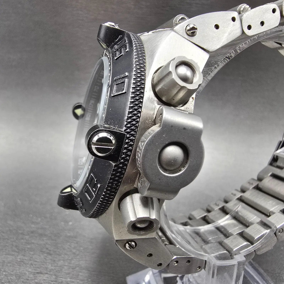 Invicta Subaqua Noma Chrono Watch Men 50mm Black Dial Silver Daydate New Battery3