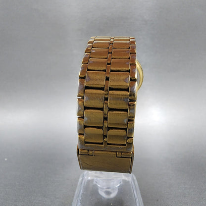 Seiko SX Watch Men 34mm Gold Dial Gold Tone Round V701-6J60 PARTS REPAIR