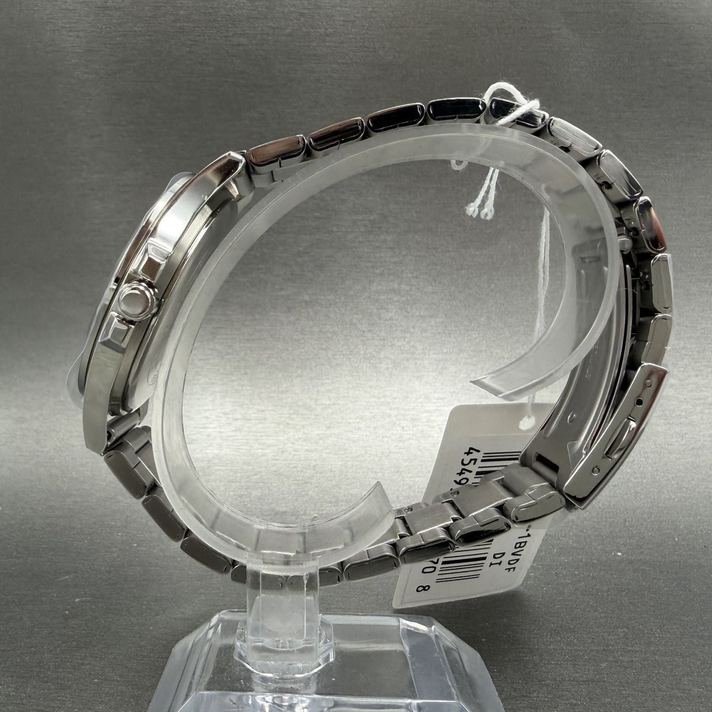 Casio MTP-E350 Watch Men 39mm Black Dial Silver Tone Daydate Metal Bracelet6