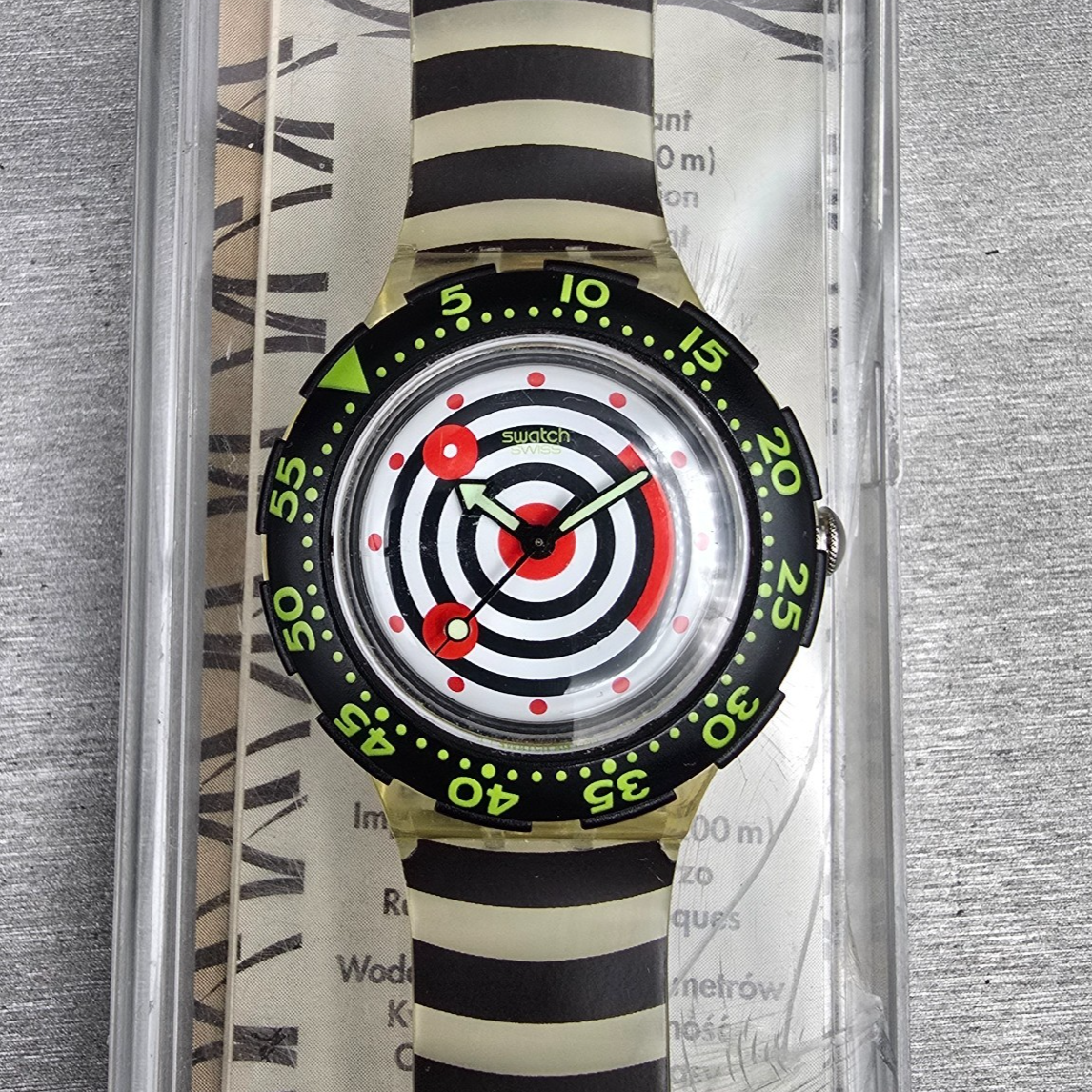 Swatch Scuba 200 Smile Watch Men 38mm White Dial Clear Case SKD127 New Battery0