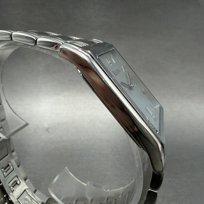 Bulova Tank Watch Men 29mm Silver Dial Silver Tone Date Rectangle 96B108 New Bat3