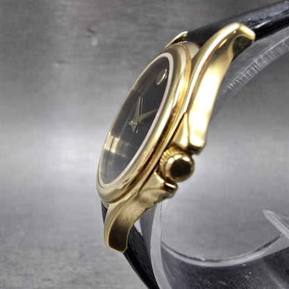 Movado Museum Watch Women 28mm Black Dial Gold Tone Round 87 E4 0823 New Batt MR2