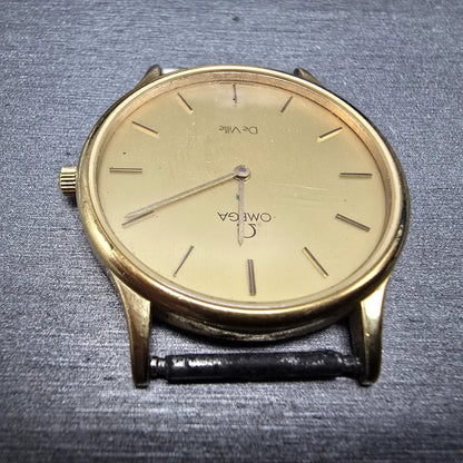 Omega De Ville Watch Men 32mm Gold Dial Gold Tone 195.0039 PARTS  Vintage5