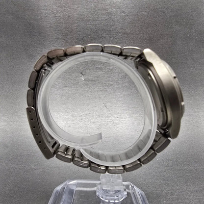 Seiko Alba Epsilon Watch Men 36mm Gray Dial Titanium Daydate V14J-0A10 Runs7