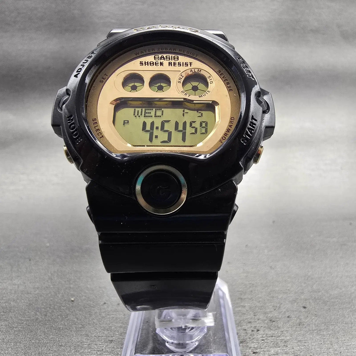 Casio Baby-G BG-6901 Watch Women 45mm Gold Dial Black Chrono Alarm New Battery6