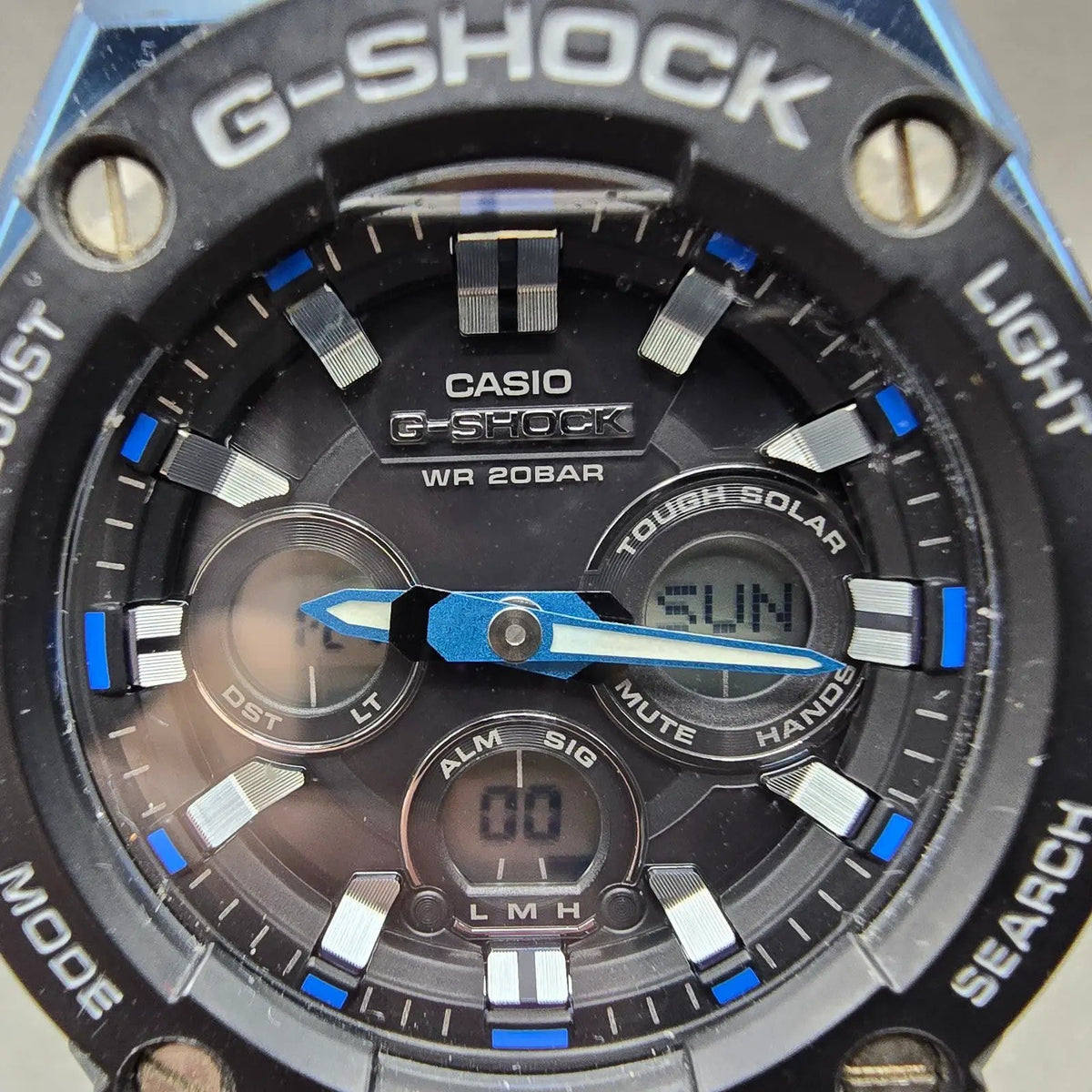 Casio G-Shock GST-S300G Watch Men 49mm Digital Black Blue Alarm Chrono Solar1