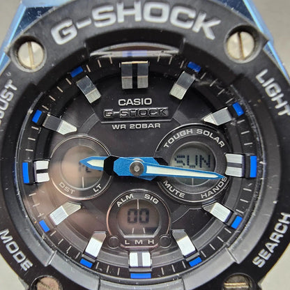 Casio G-Shock GST-S300G Watch Men 49mm Digital Black Blue Alarm Chrono Solar1