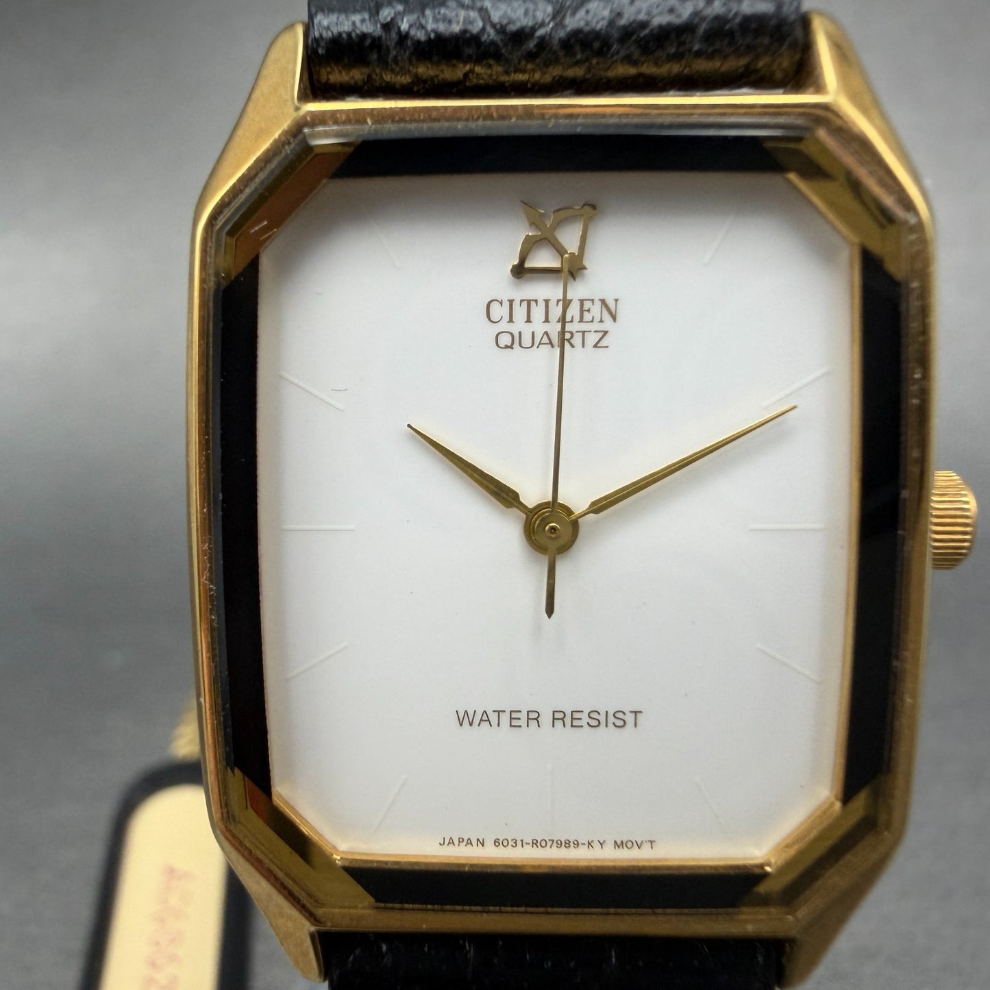 Citizen Tank Watch Unisex 25mm White Dial Gold Tone Rectangle New Battery NOS1