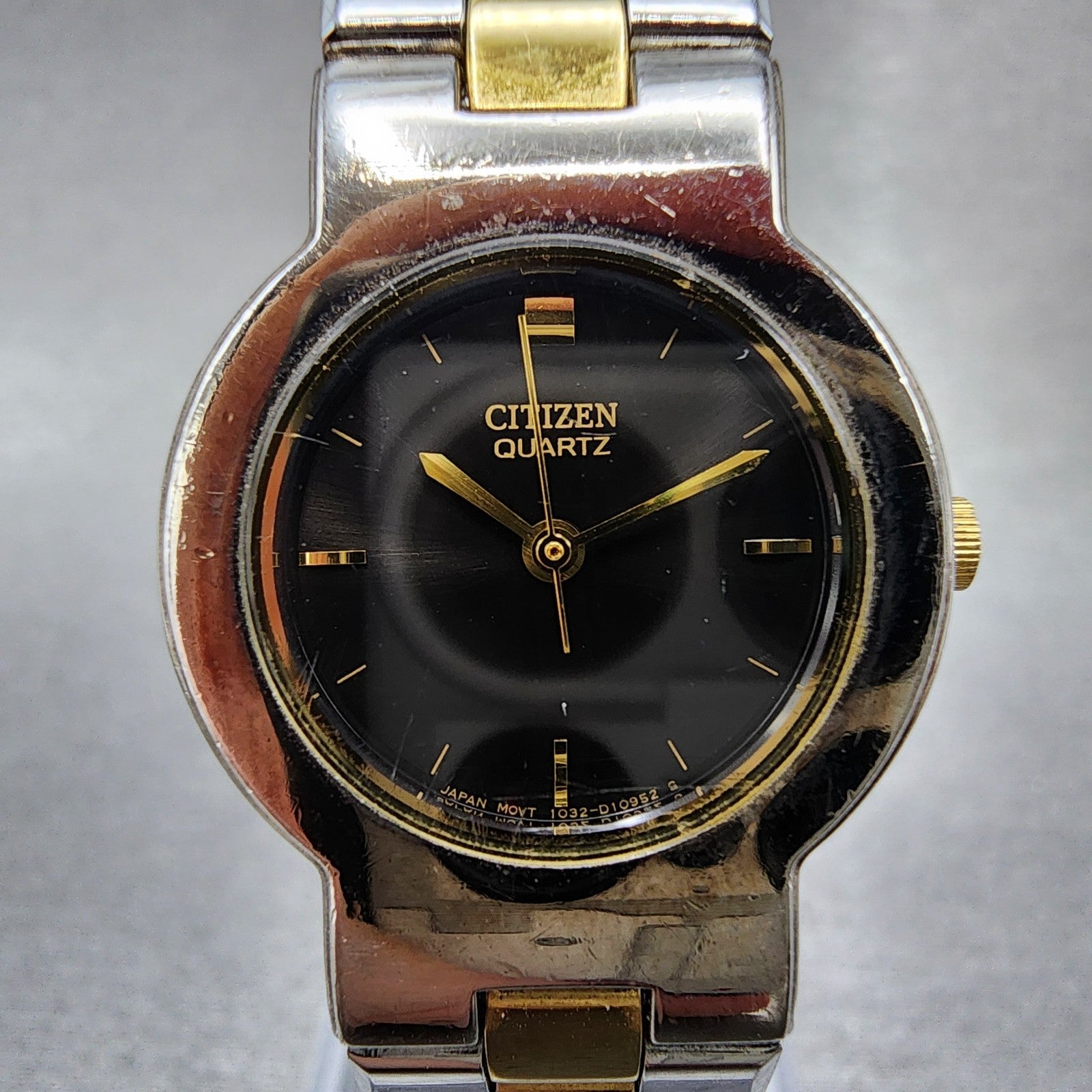 Citizen Watch Women 24mm Black Dial Two Tone Round 1032S93681 New Battery1