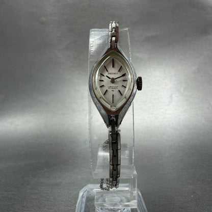 Seiko Special Watch Women 15mm White Dial Silver Tone Manual Wind 1140-7080 Runs5