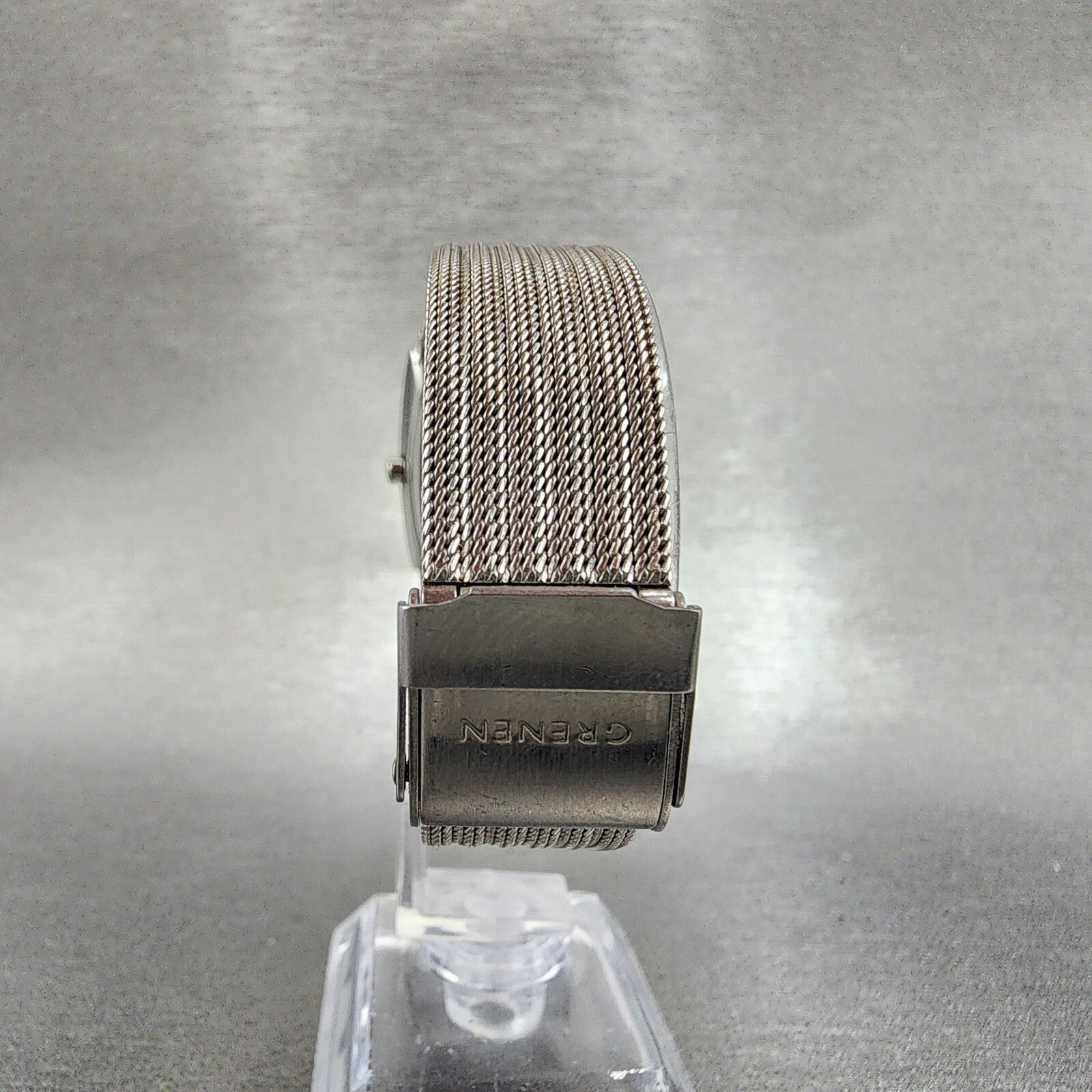 Skagen Grenen Tank Watch Women 23mm Silver Dial Steel Date Rectangle New Battery7