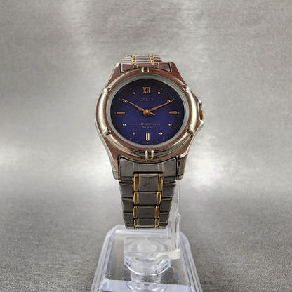 Seiko Alba Carib Watch Women 27mm Blue Dial Two Tone V7011l50 New Battery5