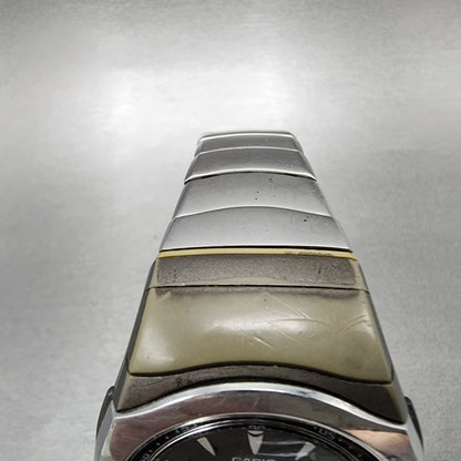 Casio Wave Ceptor Watch Men 42mm Black Dial Silver Tone Analog Digital WVA1024