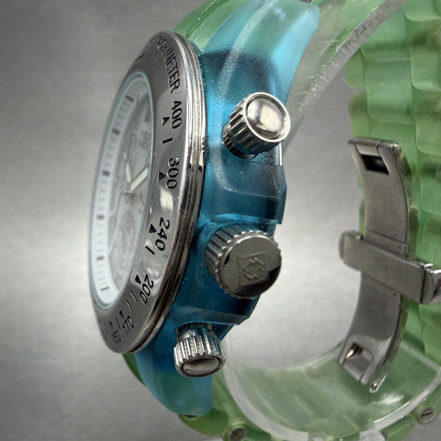 Invicta Anatomic Chronograph Watch Women 37mm Skeleton Dial Blue Green Date Runs2