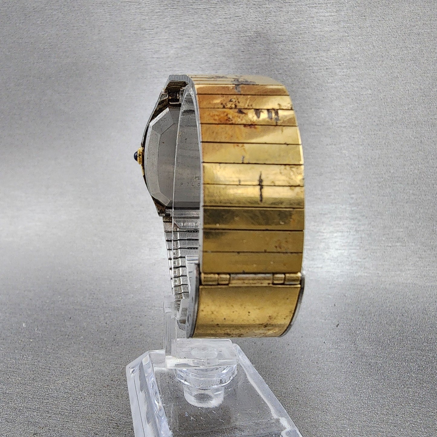 Technos Summit Quartz Watch Men 33mm White Dial Gold Tone Octagon New Battery7
