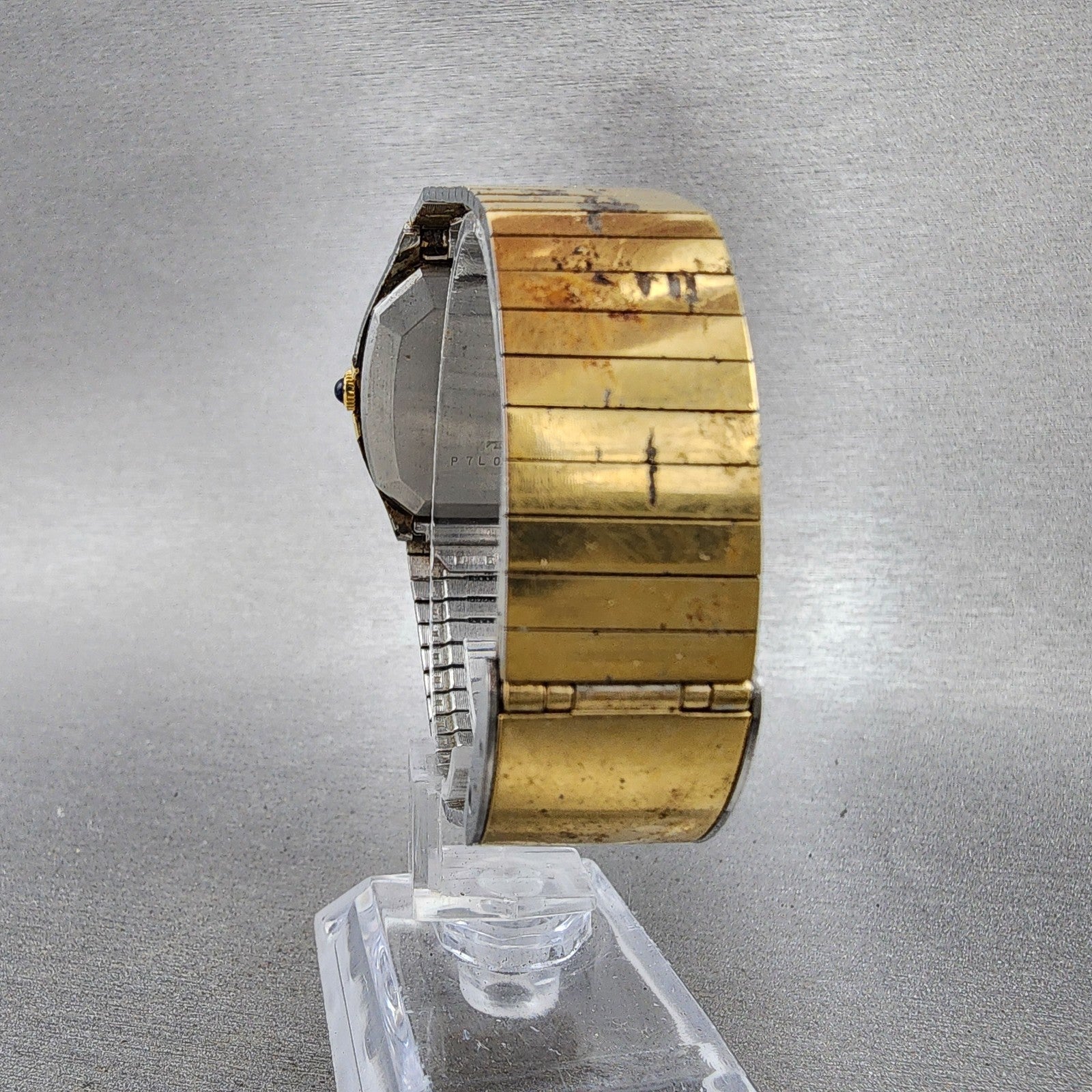Technos Summit Quartz Watch Men 33mm White Dial Gold Tone Octagon New Battery7