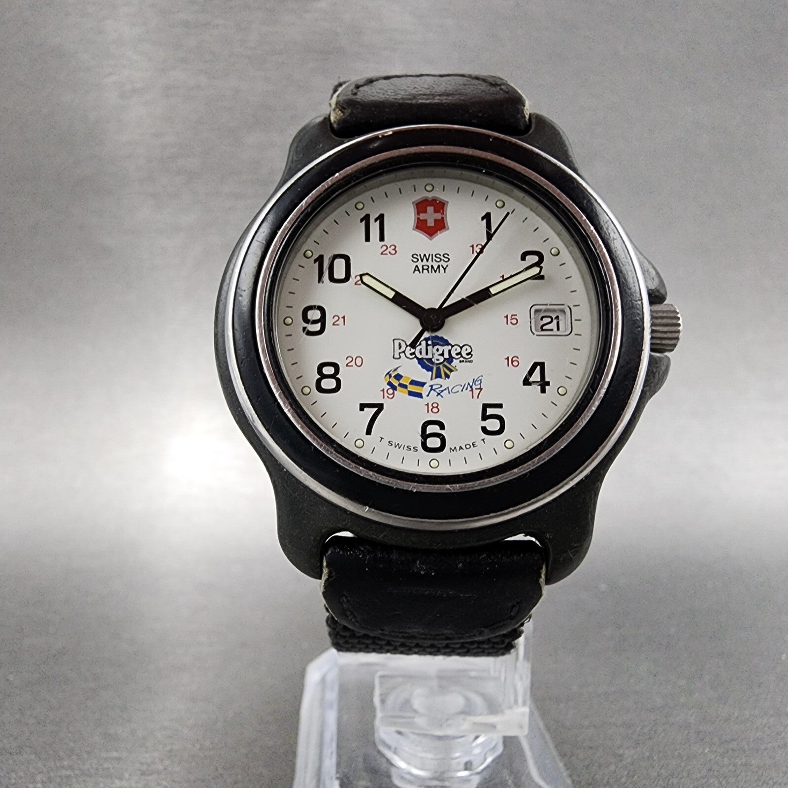 Victorinox Swiss Army Watch Men 39mm White Dial Black Tone Round New Battery5