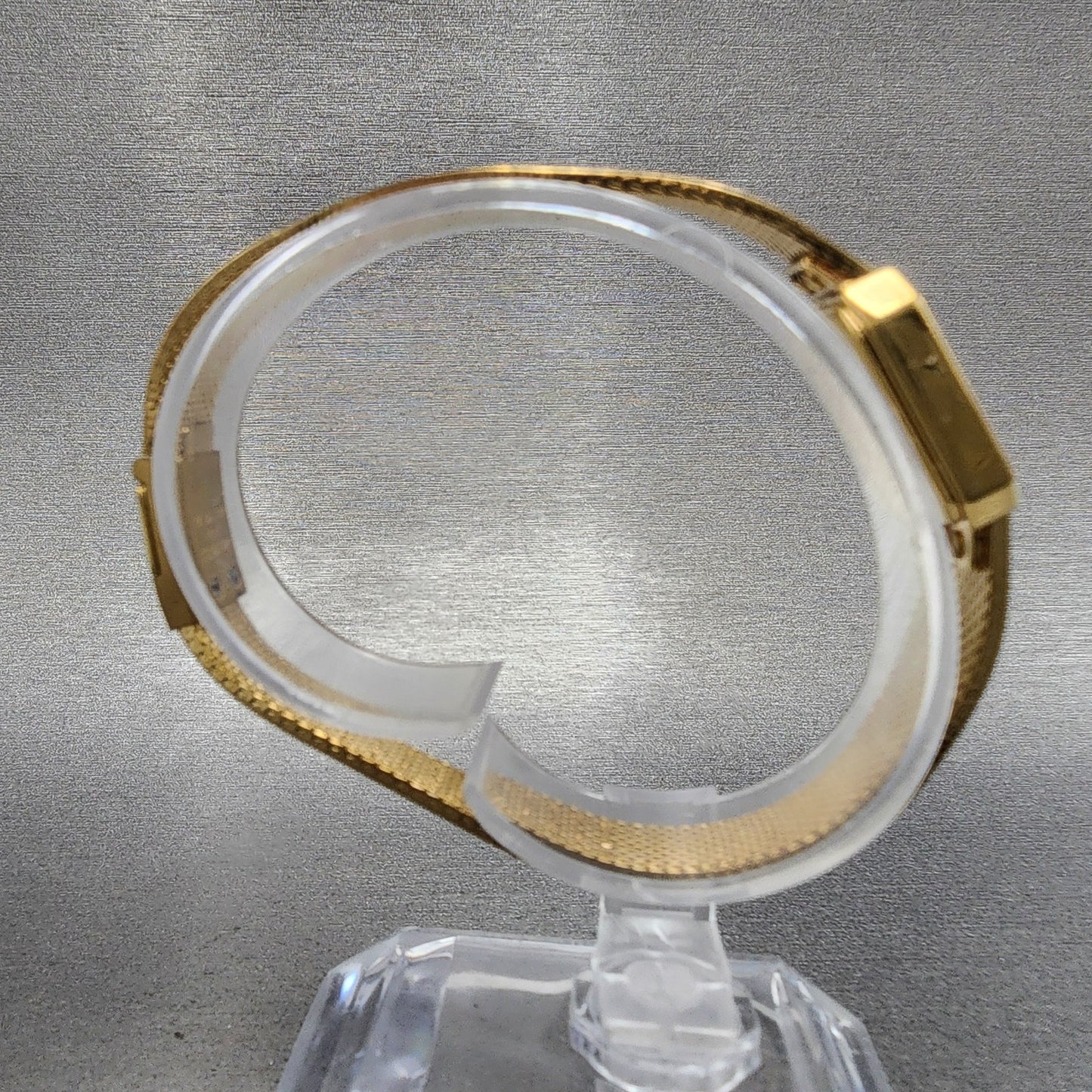 Seiko Lassle Tank Watch Women 16mm Blue Dial Gold Tone 4n005409 PARTS9