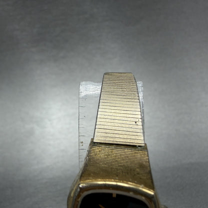 Sunlord Watch Women 19mm Black Dial Gold Tone Rectangle New battery Vintage4