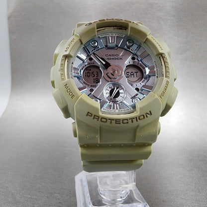 Casio GShock GMAS120DP Watch Women 46mm Blue Dial Blue Alarm Chrono New Bat5