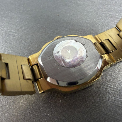 Citizen CQ Watch Women 18mm Black Dial Gold Tone Round 3220 New Battery VTG9