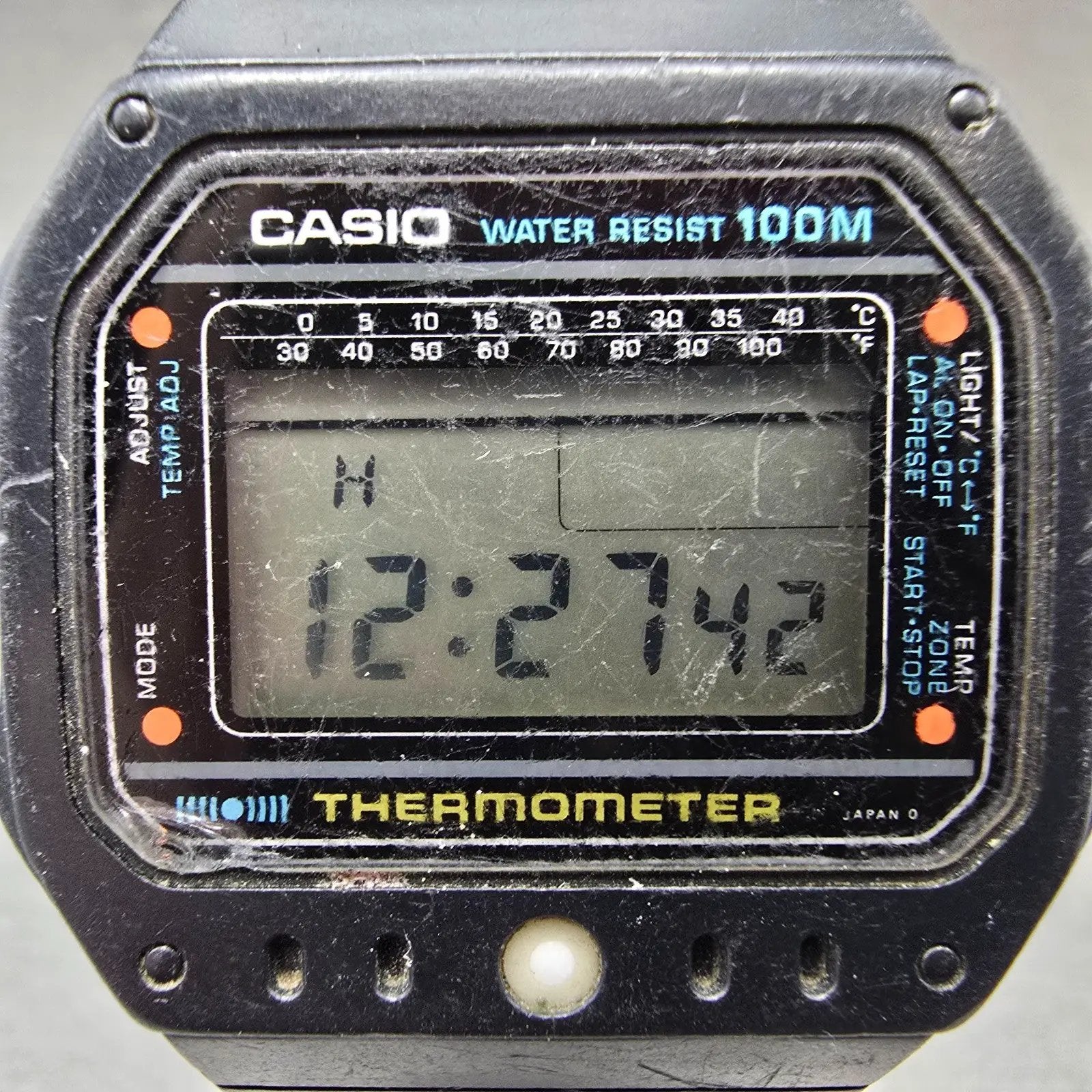 Casio TS-1000 Watch Men 39mm Black Alarm Chronograph READ!! VTG New Battery1
