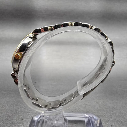Bulova Watch Women 17mm White Dial Two Tone Oval 98L66 New Battery6