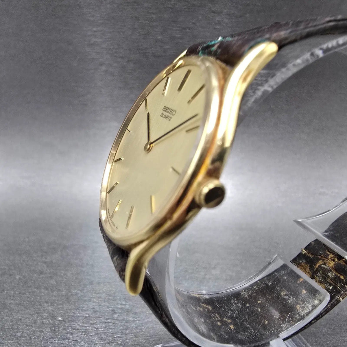 Seiko Watch Men 33mm Gold Dial Gold Tone Round 2620-0039 2620 Movement PARTS3
