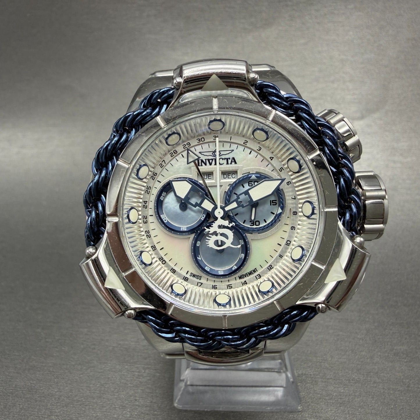 Invicta Subaqua Alpha Chrono Watch Men 52mm MOP Dial Steel Triple Calendar 360080