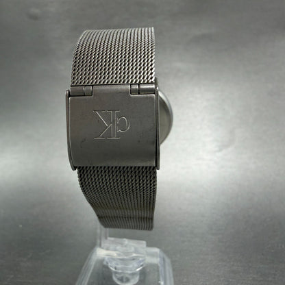 Calvin Klein Watch Men 35mm Silver Dial Steel Round K3311 Mesh Band New Battery7