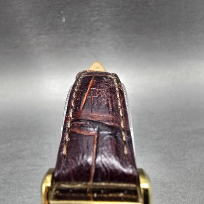 Seiko Solar Tank Watch Women 18mm Champagne Dial Gold Tone V115-0BD0 Runs JP4