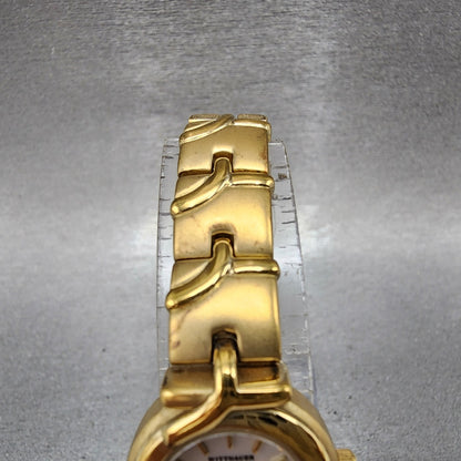 Wittnauer Watch Women 19mm MOP Dial Gold Tone Round RL8368 New Batttery4