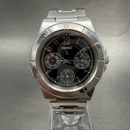 Seiko Lukia Watch Women 33mm Black Dial Silver Tone Daydate 5y89-0b30 NewBattery0