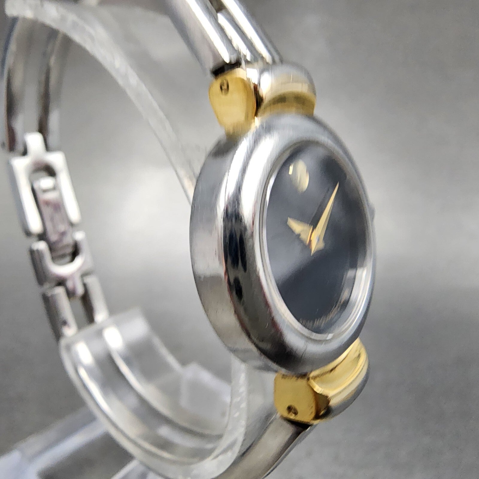 Movado Harmony Watch Women 23mm Black Dial Two Tone Round 97 A1 809 A PARTS4
