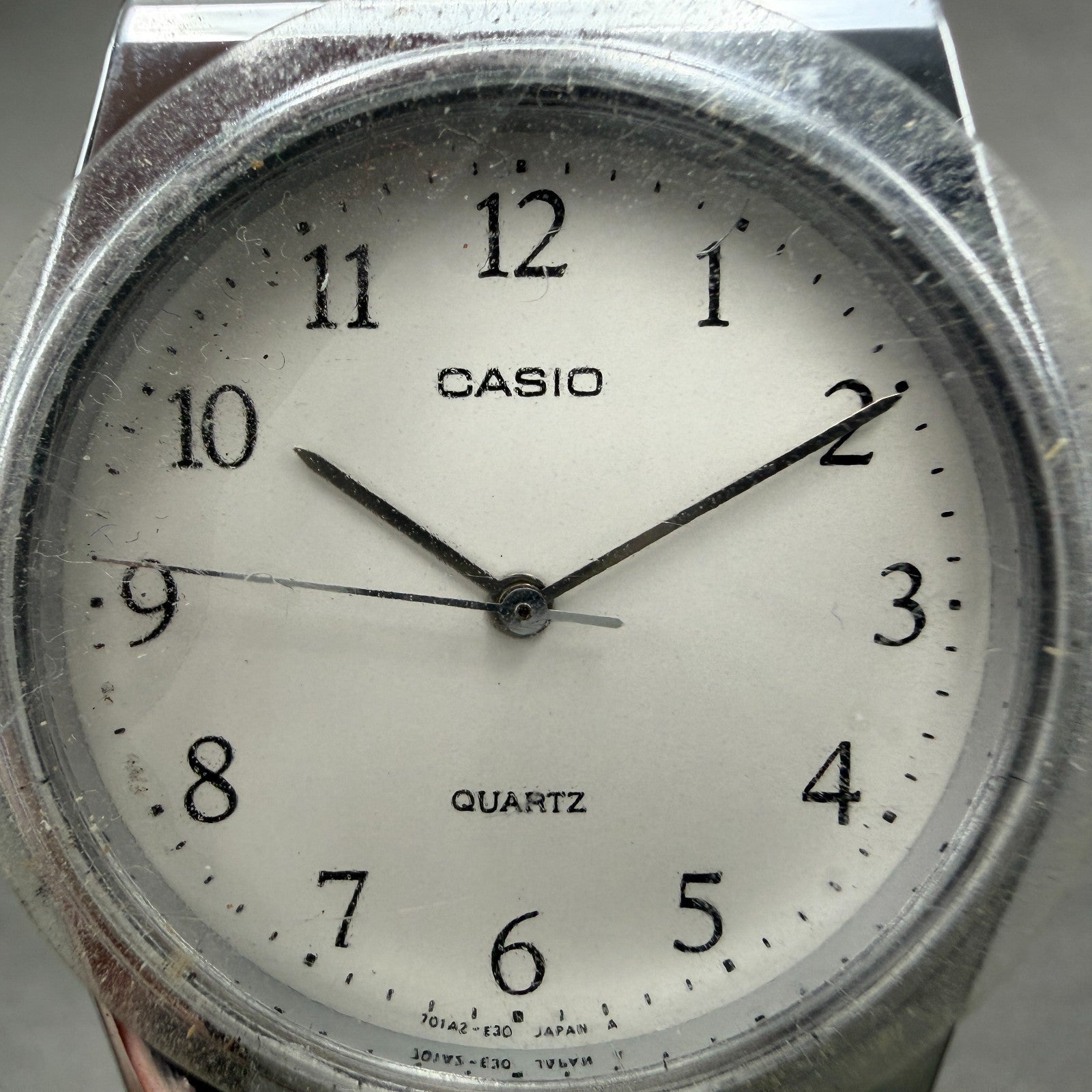 Casio MQ-336 Watch Men 33mm White Dial Silver Tone Round New Battery Vintage ABC1