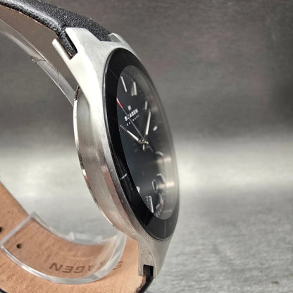 Skagen Aktiv Watch Men 38mm Black Dial Silver Tone Date Round SKW6039 New Batt3