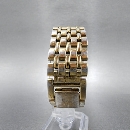 Seiko Tank Watch Men 27mm Black Dial Gold Tone Date 7n295b29 New Battery7