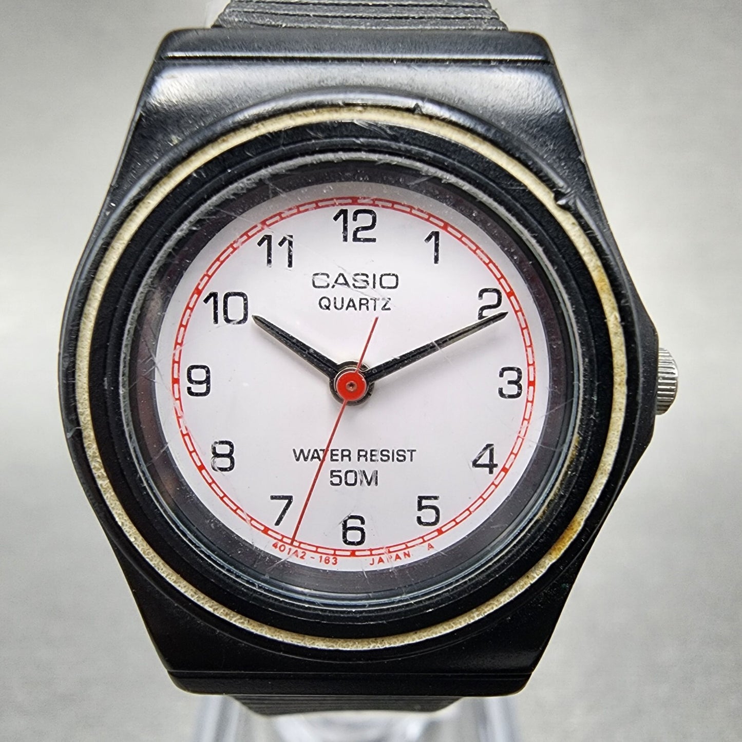 VTG Casio Watch Women 24mm White Dial Black Tone Round LQ-30W New Battery
