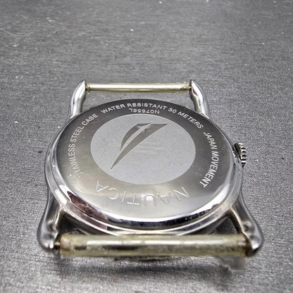 Nautica Watch Men 42mm Silver Dial Stainless Steel Round N07556L New Battery10