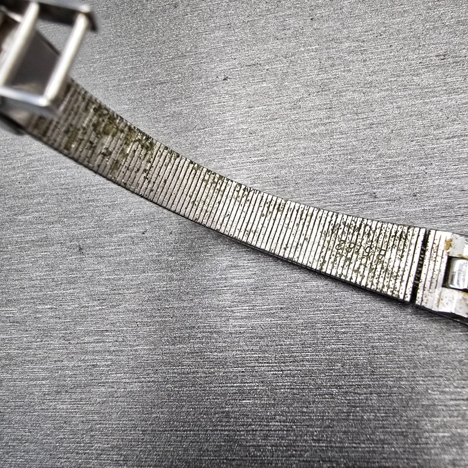 Seiko Watch Women 13mm Silver Dial Two Tone Rectangle 2E20-5139 New Battery VTG12