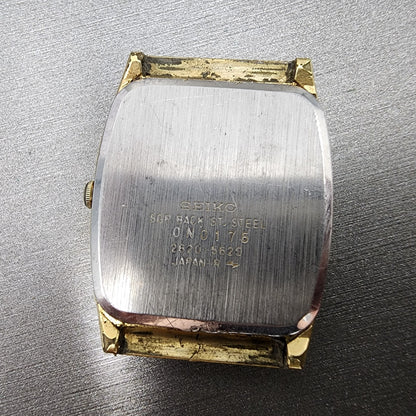 VTG Seiko Watch Men 28mm White Dial Gold Tone Rectangle 2620-5620 PARTS