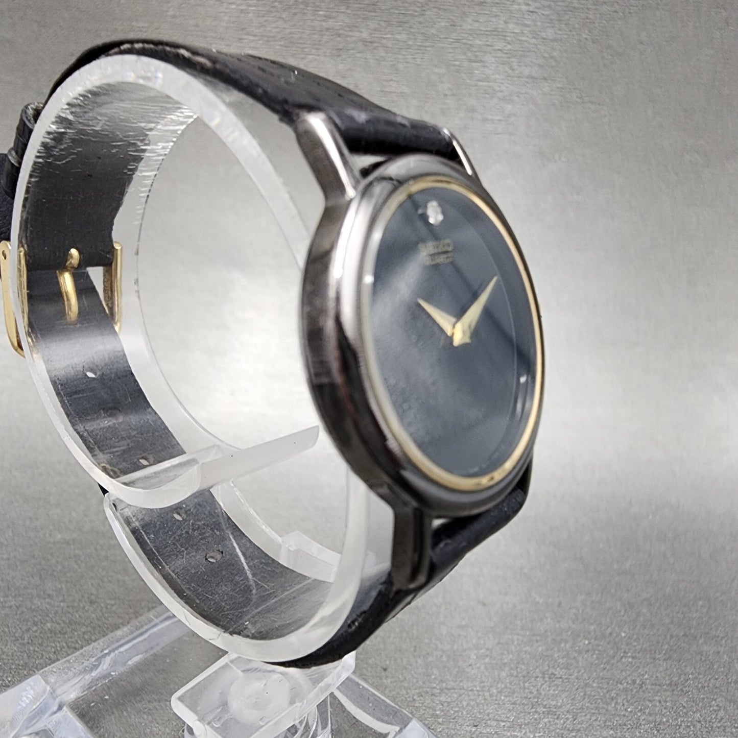 Seiko Watch Women 25mm Black Dial Black Tone Round 1N000C99 New battery3
