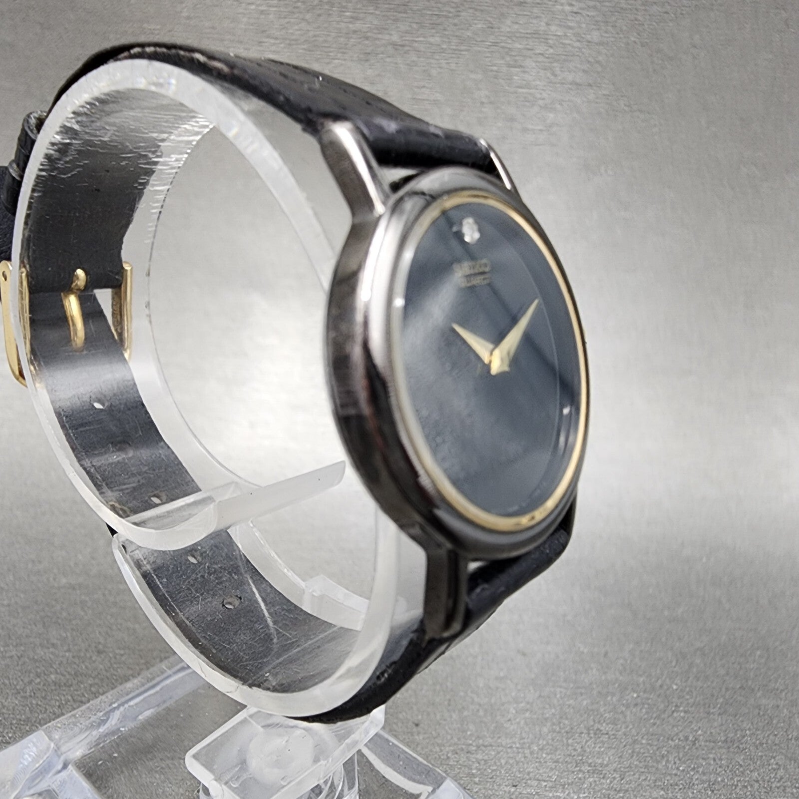 Seiko Watch Women 25mm Black Dial Black Tone Round 1N000C99 New battery3