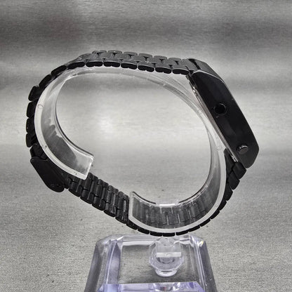Casio B640W Digital Watch Men 35mm Black Dial Black Tone Chrono Alarm New Batt8