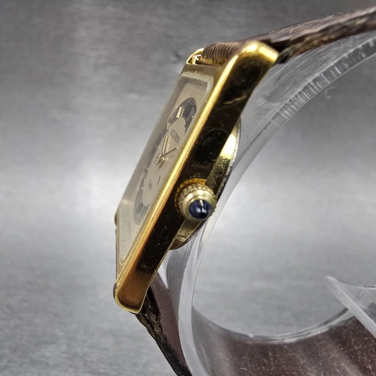 Bulova Accutron Tank Watch Women 20mm Champagne Dial Gold Tone New Battery VTG2