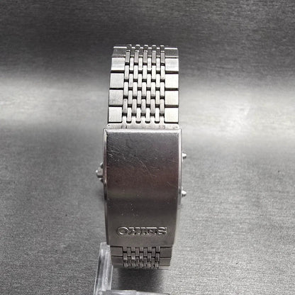 Seiko SilverWave Watch Men 32mm Silver Dial Silver Chrono Alarm H449-5020 NewBat7
