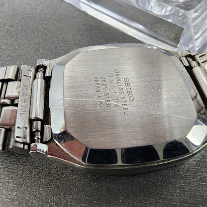 Seiko Tank Watch Men 30mm Silver Dial Silver Tone 2621-5180 New Battery