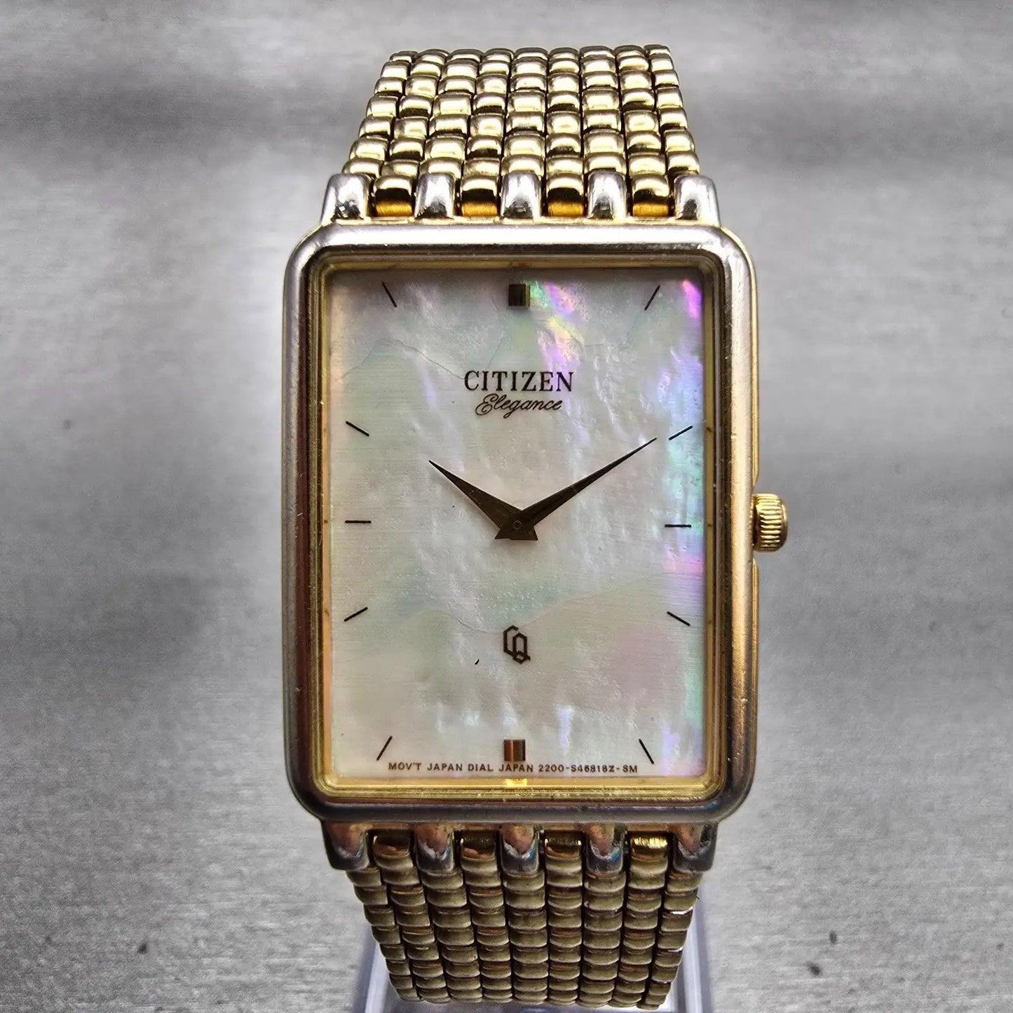 Citizen Elegance Watch Men 22mm MOP Dial Gold Tone 2200-S12843 New Battery VTG0
