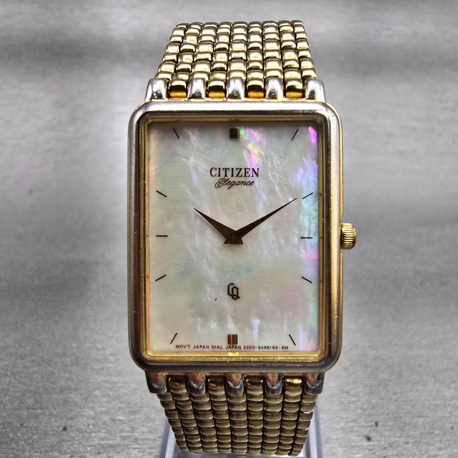 Citizen Elegance Watch Men 22mm MOP Dial Gold Tone 2200-S12843 New Battery VTG0