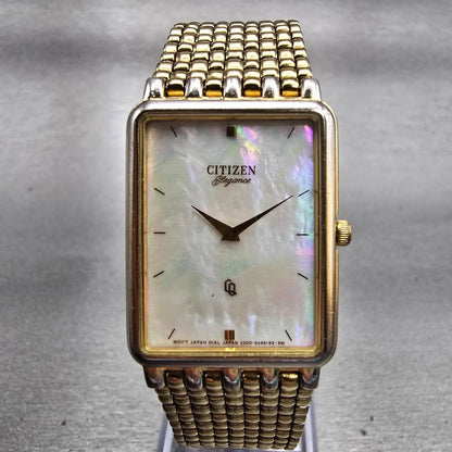 Citizen Elegance Watch Men 22mm MOP Dial Gold Tone 2200-S12843 New Battery VTG0